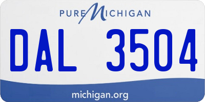 MI license plate DAL3504