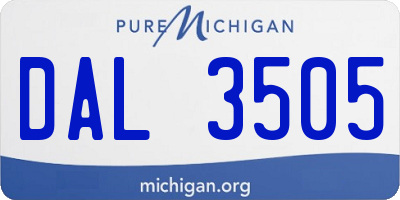 MI license plate DAL3505