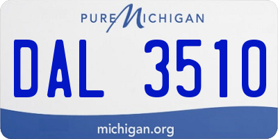 MI license plate DAL3510