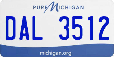MI license plate DAL3512