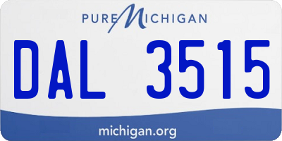 MI license plate DAL3515