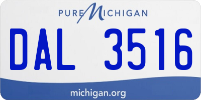 MI license plate DAL3516