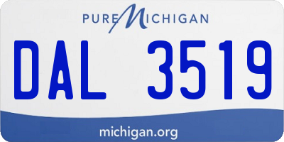 MI license plate DAL3519