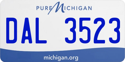 MI license plate DAL3523