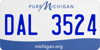 MI license plate DAL3524