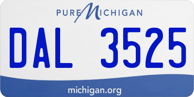 MI license plate DAL3525