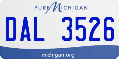 MI license plate DAL3526