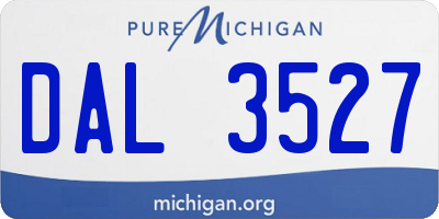 MI license plate DAL3527