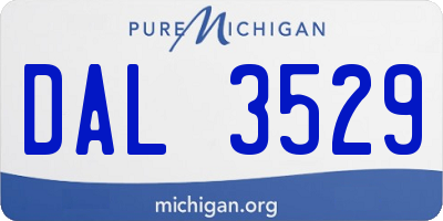 MI license plate DAL3529