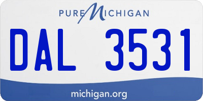 MI license plate DAL3531