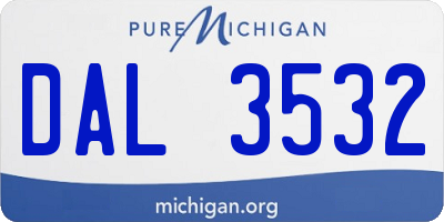 MI license plate DAL3532