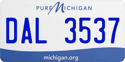 MI license plate DAL3537