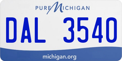 MI license plate DAL3540