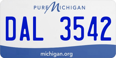 MI license plate DAL3542