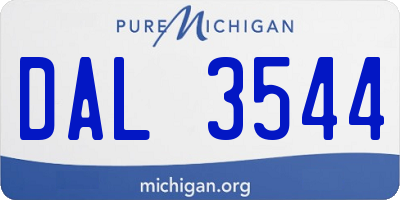 MI license plate DAL3544