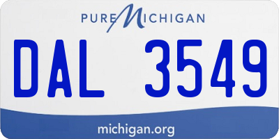MI license plate DAL3549