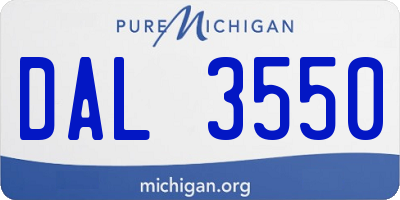 MI license plate DAL3550