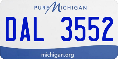 MI license plate DAL3552