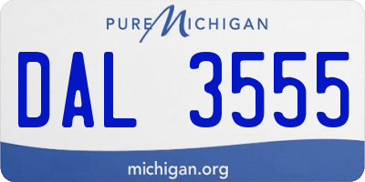 MI license plate DAL3555