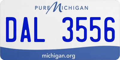 MI license plate DAL3556