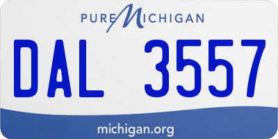 MI license plate DAL3557