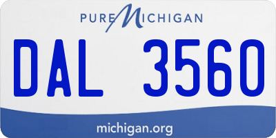 MI license plate DAL3560