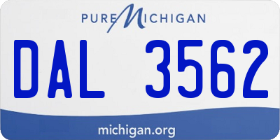 MI license plate DAL3562