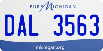 MI license plate DAL3563