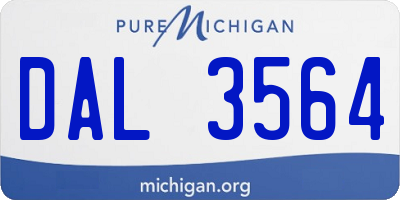 MI license plate DAL3564