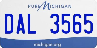 MI license plate DAL3565