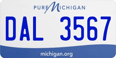 MI license plate DAL3567
