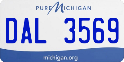 MI license plate DAL3569