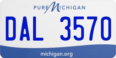 MI license plate DAL3570