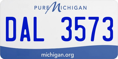 MI license plate DAL3573