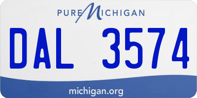 MI license plate DAL3574