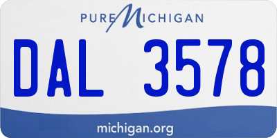 MI license plate DAL3578