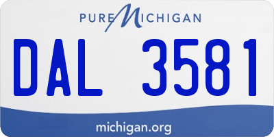 MI license plate DAL3581