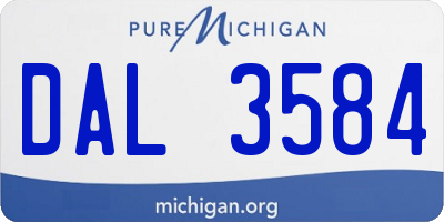 MI license plate DAL3584