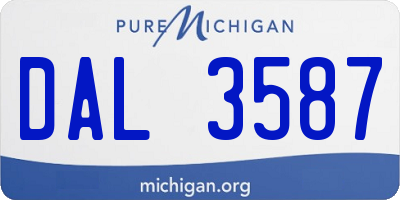 MI license plate DAL3587