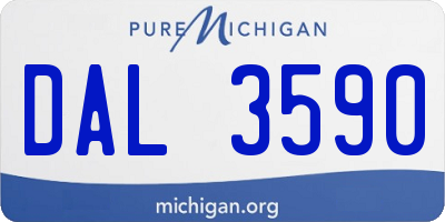 MI license plate DAL3590