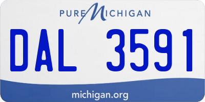 MI license plate DAL3591