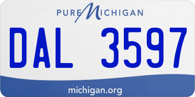 MI license plate DAL3597