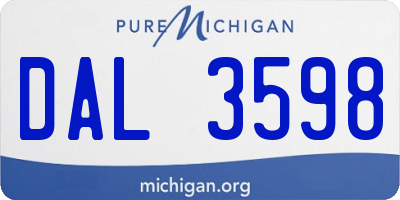 MI license plate DAL3598