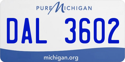 MI license plate DAL3602