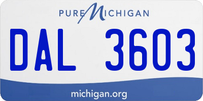 MI license plate DAL3603