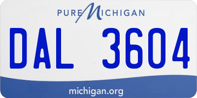 MI license plate DAL3604