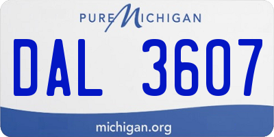 MI license plate DAL3607