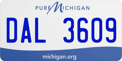 MI license plate DAL3609