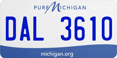 MI license plate DAL3610