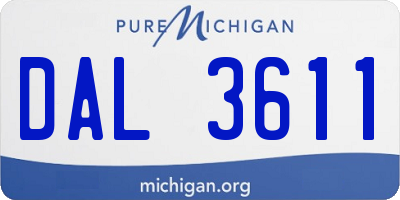 MI license plate DAL3611